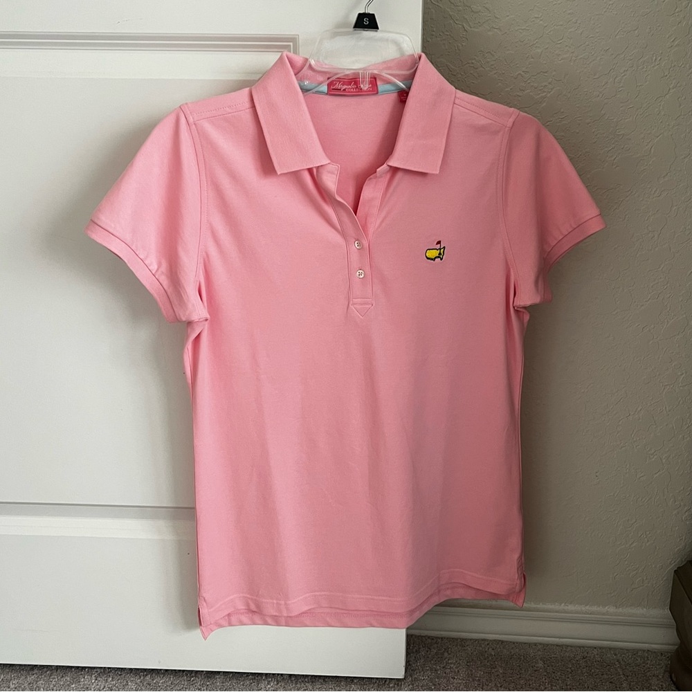 Womens golf Master’s Polo shirt pink magnolia lane collection M